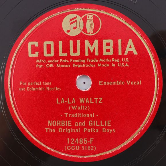 Norbie And Gillie - La-La Waltz / Tinker Polka - 1950 10" 78 rpm Record 12485-F - Picture 1 of 16